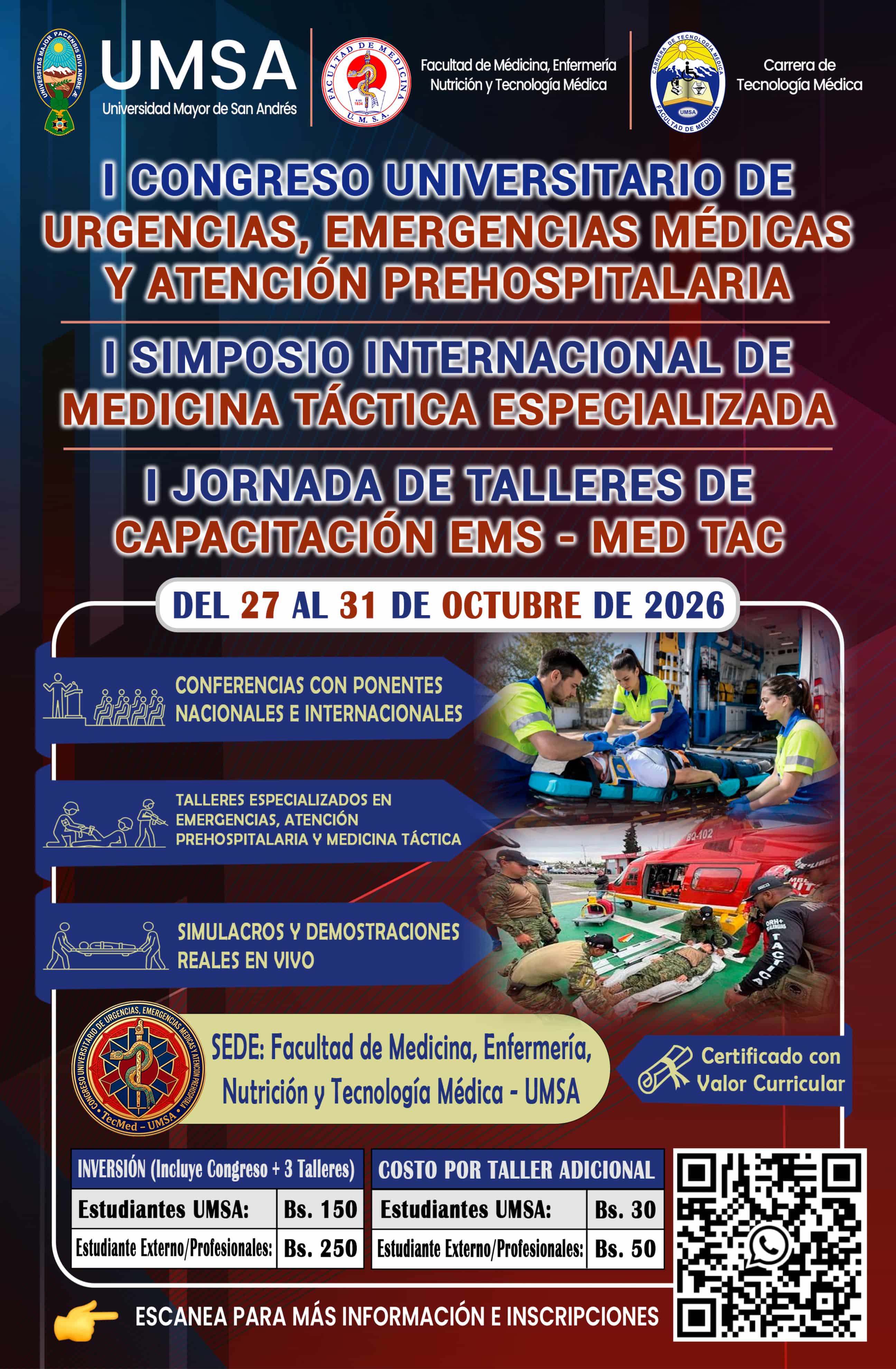 Afiche oficial ampliado - I Congreso de Urgencias UMSA